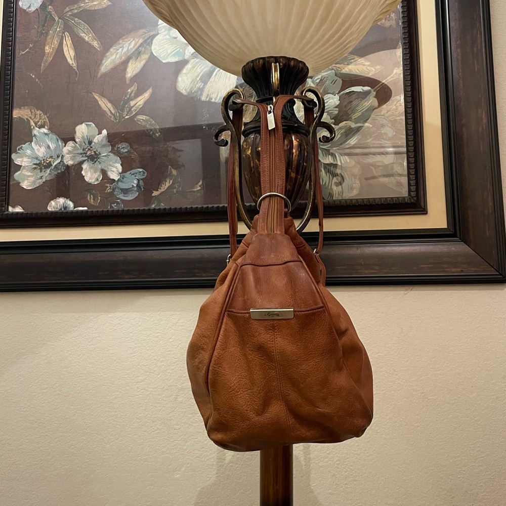 Fossil Tan Leather Backpack